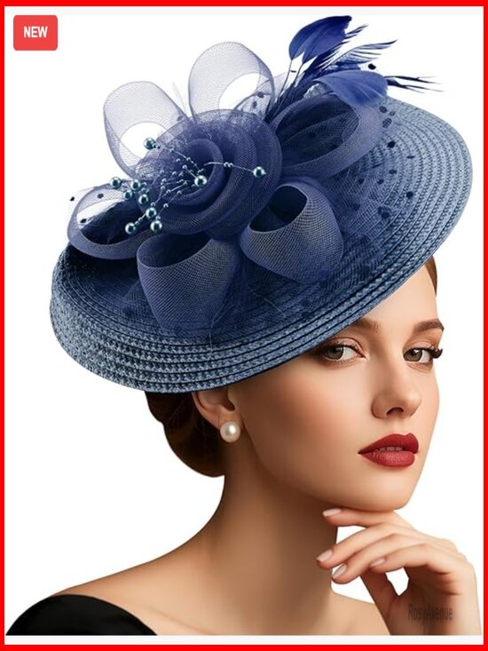 Accessories - Vintage Feather Fascinator Hat with Headband Clip for Weddings Tea Parties
